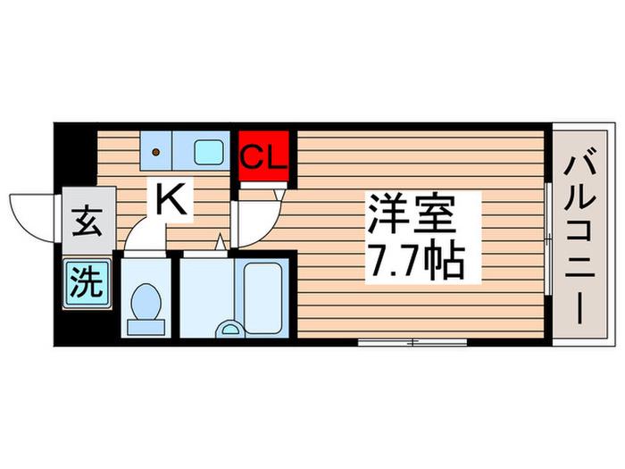 スカラベマンション(1K/4階)の間取り写真