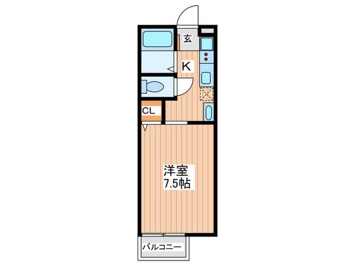 エトワール(1K/2階)の間取り写真