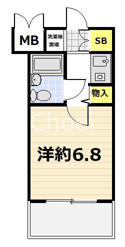 ダイアパレス京都祇園(1K/4階)の間取り写真