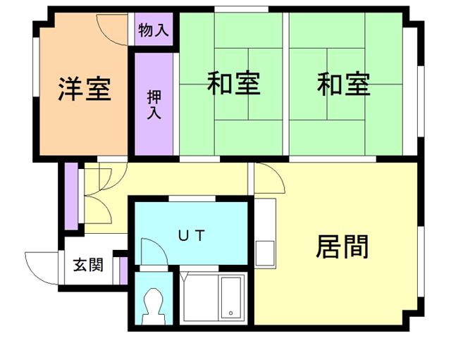 中央町ハイツ(3LDK/5階)の間取り写真