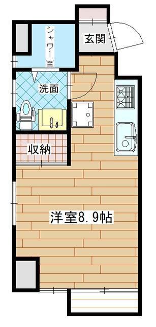 オークハイツ(ワンルーム/3階)の間取り写真
