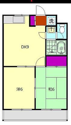 マンション及川(2DK/3階)の間取り写真