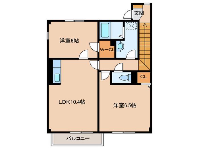 グレイス美咲ヶ丘(2LDK/2階)の間取り写真