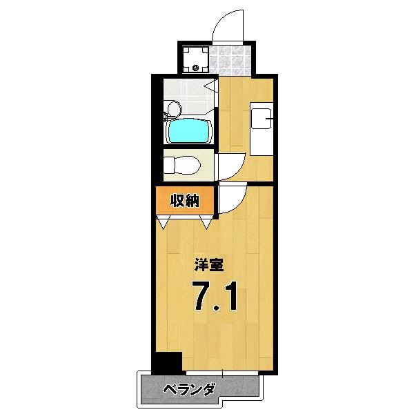 ラフォーレ聖護院(1K/2階)の間取り写真