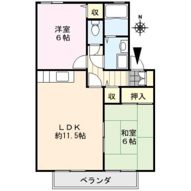 セジュールメゾン(2LDK/1階)の間取り写真