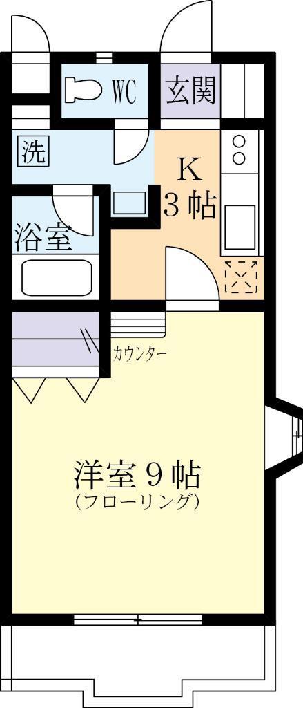 メゾンドFUJI(1K/1階)の間取り写真