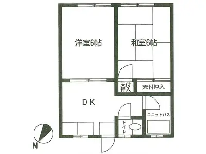 松平荘(2K/1階)の間取り写真