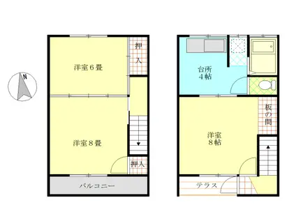 コーポ今野(3K/1階)の間取り写真