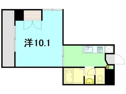 ハイツ七塚原(1DK/6階)の間取り写真