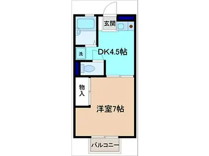 NODAハイツ(1DK/1階)の間取り写真