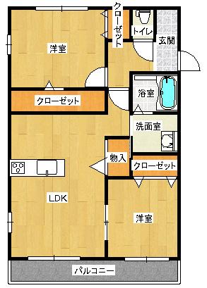 METEORA(2LDK/1階)の間取り写真