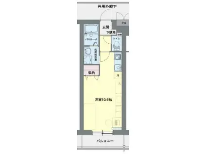 ラフィーネ花畑(ワンルーム/1階)の間取り写真