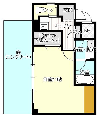 児玉ビル(1K/1階)の間取り写真