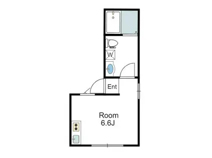 アリビオ西横浜(ワンルーム/1階)の間取り写真