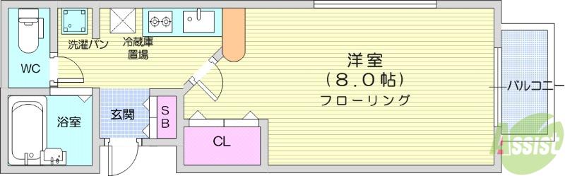 エクセレント南吉成伍番館(1K/1階)の間取り写真