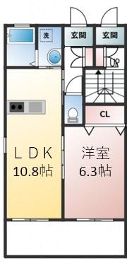 SOLANA(1LDK/1階)の間取り写真