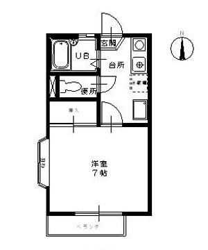 コーポオリエント(1K/1階)の間取り写真