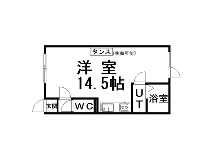 パークヒルズ(ワンルーム/2階)の間取り写真