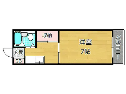 コーポいづみ(1K/2階)の間取り写真