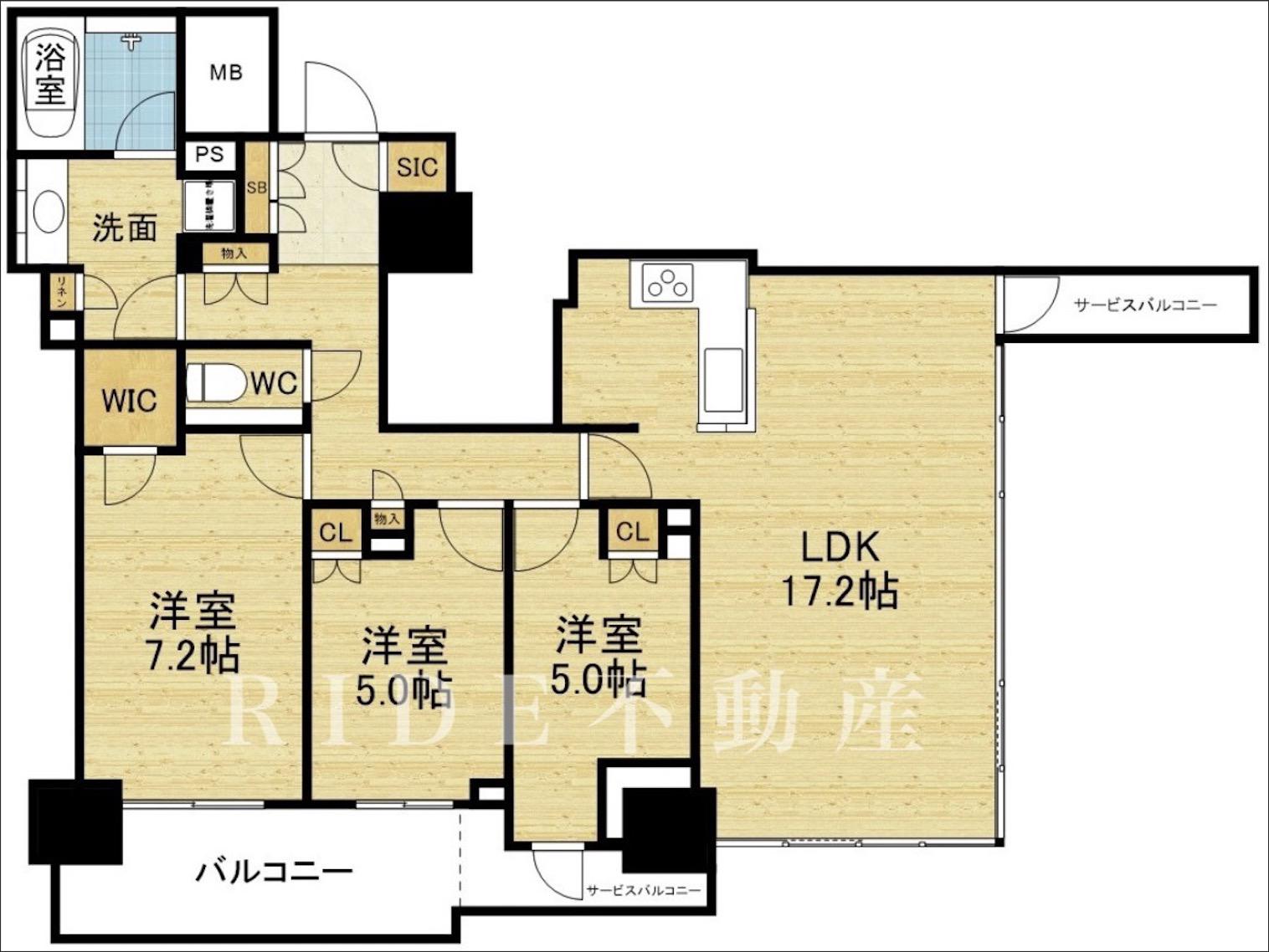 ザセントラルマークタワー(3LDK/6階)の間取り写真