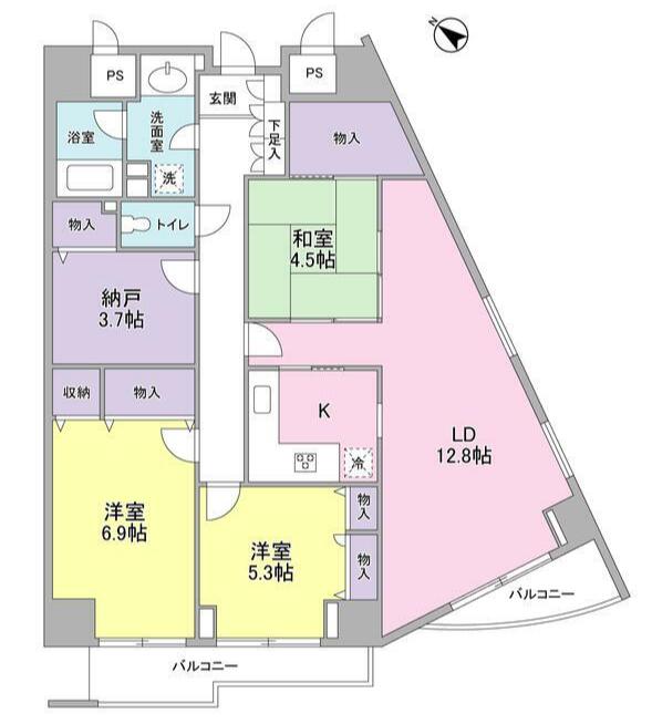 グランドメゾン三軒茶屋(3SLDK/13階)の間取り写真