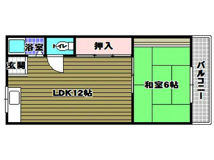 木下ハイツ(1LDK/2階)の間取り写真