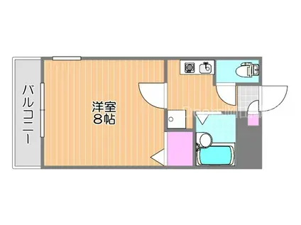 グランビア学南町(1K/3階)の間取り写真