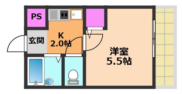 高槻井上ビル(1K/4階)の間取り写真