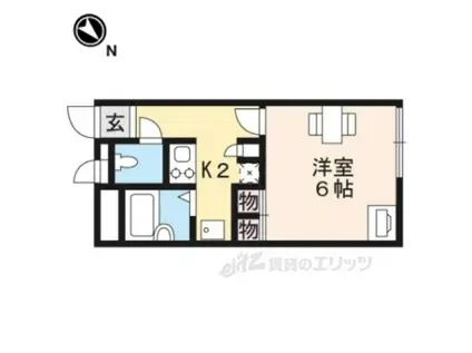 レオパレスチャスティティ(1K/1階)の間取り写真