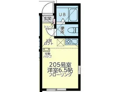 ユナイト三ッ沢マイルストーン(ワンルーム/2階)の間取り写真