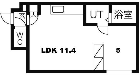 カメリア南郷(1LDK/3階)の間取り写真