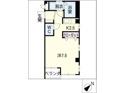 クレストG・Y(1K/2階)の間取り写真