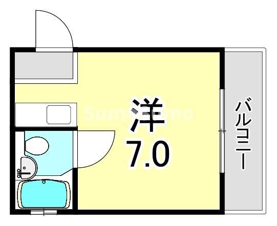 片岡マンション(ワンルーム/3階)の間取り写真