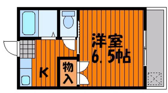 レクサス十日市I(1K/2階)の間取り写真