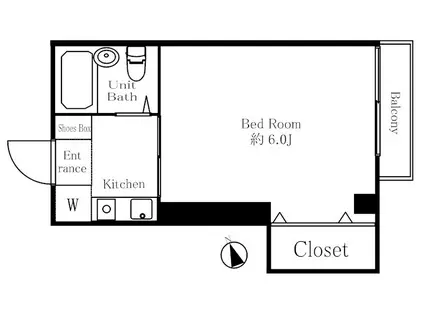 リッチカースル(1K/3階)の間取り写真