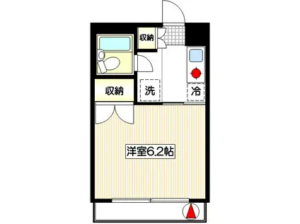 アテナゑにし(1K/2階)の間取り写真