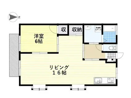 コーポ平山Ⅱ(1LDK/1階)の間取り写真