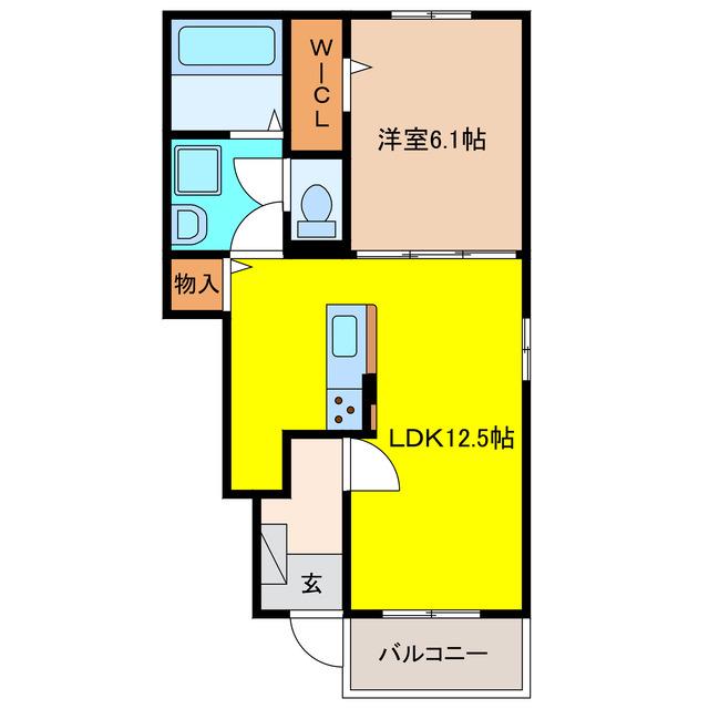 フィッシュタンクA(1LDK/1階)の間取り写真