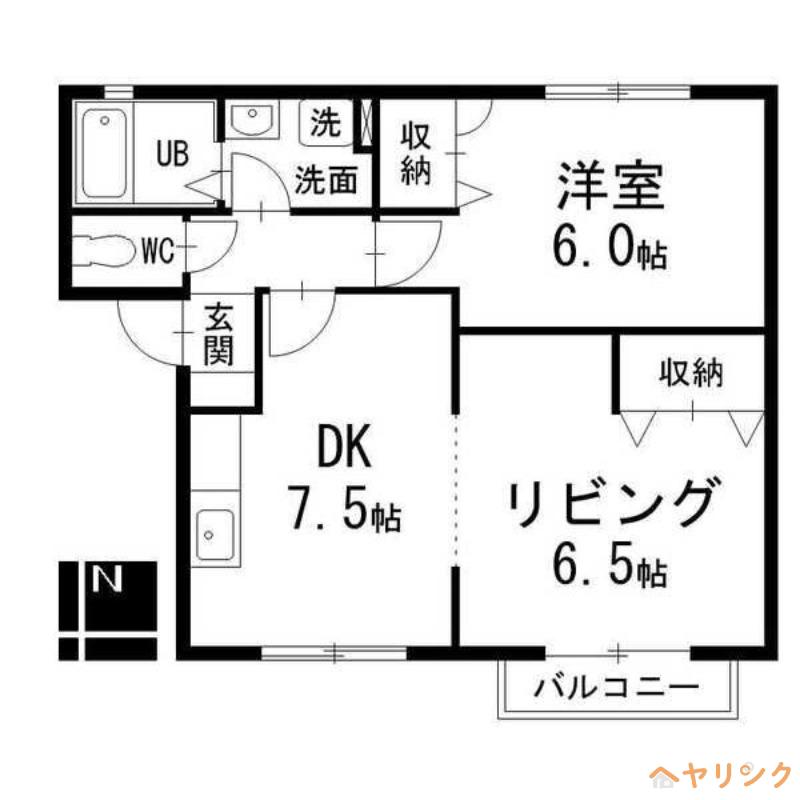 ヴェルディール(1LDK/2階)の間取り写真