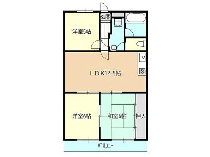 サンハイム吉川(3LDK/3階)の間取り写真