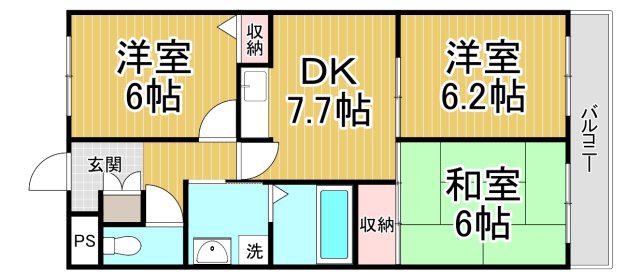 スペランツァ松ヶ丘(3DK/3階)の間取り写真
