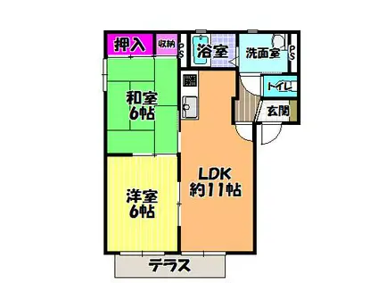 グレイス21 E棟(2LDK/1階)の間取り写真