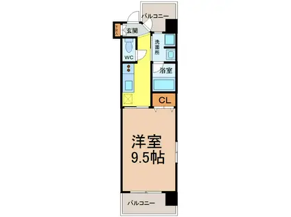 CASTELLO LUSSO(1K/2階)の間取り写真