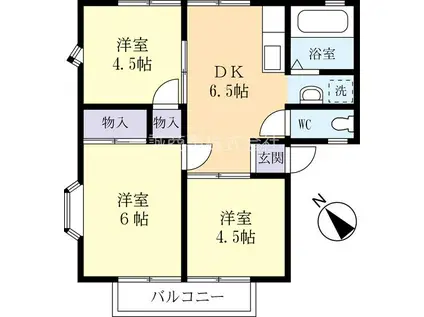 サンライフナカネ(3DK/1階)の間取り写真