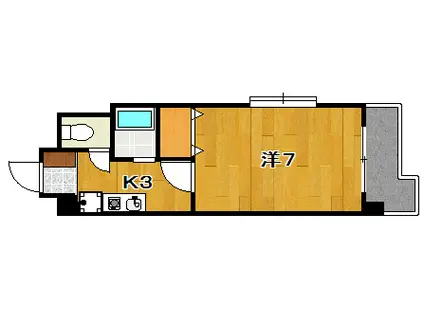 MDみささ(1K/6階)の間取り写真