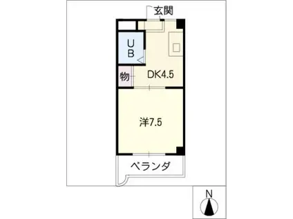 モナーク安井(1DK/3階)の間取り写真