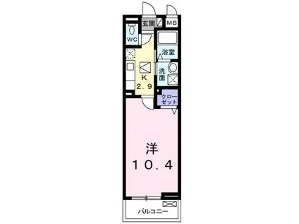 フォレストパーク・八番館(1K/1階)の間取り写真