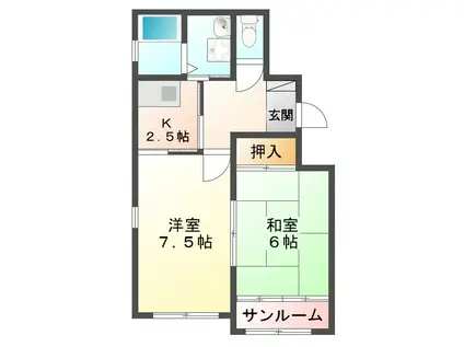 ロイヤルプリンスコハマビル(2K/5階)の間取り写真