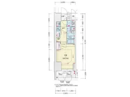 プレサンス福島吉野ミナージ(1K/4階)の間取り写真