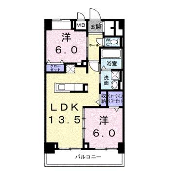 KUNIO(2LDK/1階)の間取り写真